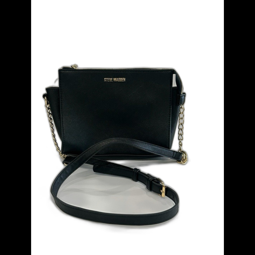 Steve Madden Crossbody Handbag Women's Color Black /Gold Chain Adjustable Strap